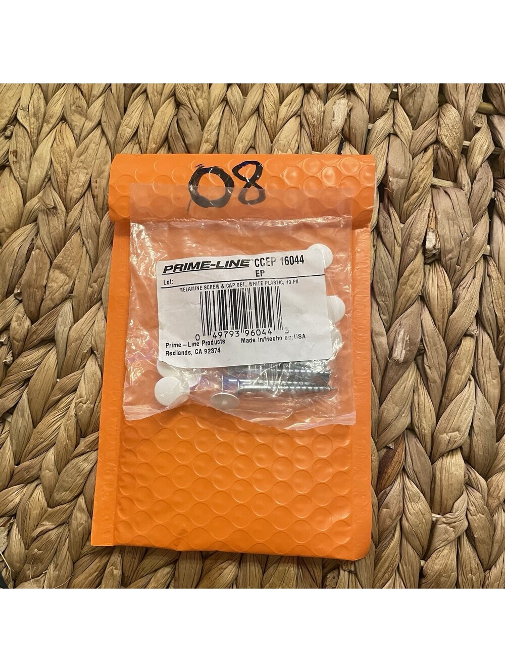 ✅CCEP 16044 Melamine Screw & Cap Set White Plastic 1-3/4" Fasteners 10PK#️⃣08